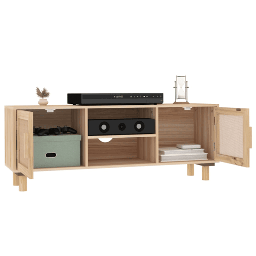 Móvel de TV - Modulo de TV - Armário de TV 105x30x40 cm pinho maciçovime natural castanho