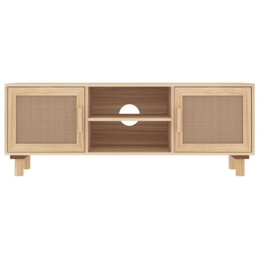 Móvel de TV - Modulo de TV - Armário de TV 105x30x40 cm pinho maciçovime natural castanho