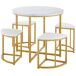 Conjunto de mesas y sillas de comedor 80x80 Conjunto de mesas y sillas de comedor 80x80 Blanco