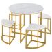 Conjunto de mesas y sillas de comedor 80x80 Conjunto de mesas y sillas de comedor 80x80 Blanco