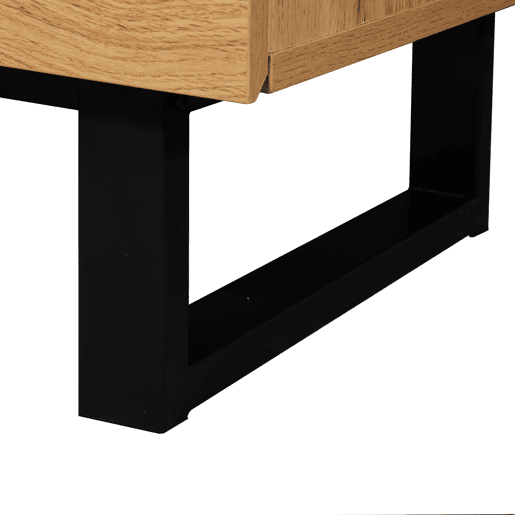 Móvel TV 180cm - 2 gavetas e 5 compartimentos - estilo industrial - Natural