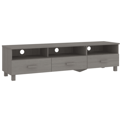 Móvel de TV - Modulo de TV - Armário de TV HAMAR 158x40x40 cm pinho maciço cinza-claro