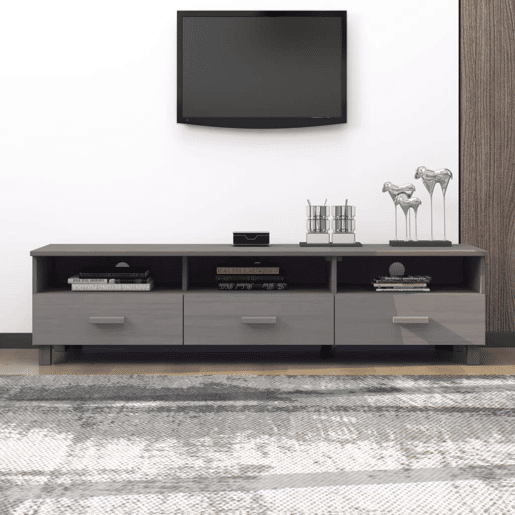 Móvel de TV - Modulo de TV - Armário de TV HAMAR 158x40x40 cm pinho maciço cinza-claro