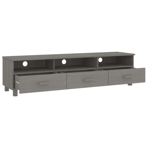 Móvel de TV - Modulo de TV - Armário de TV HAMAR 158x40x40 cm pinho maciço cinza-claro