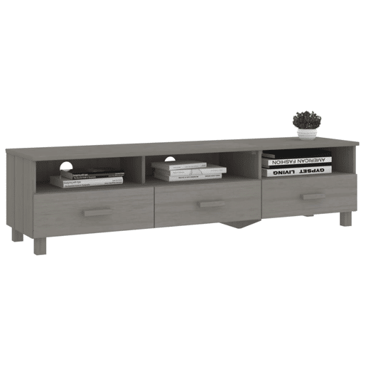 Móvel de TV - Modulo de TV - Armário de TV HAMAR 158x40x40 cm pinho maciço cinza-claro