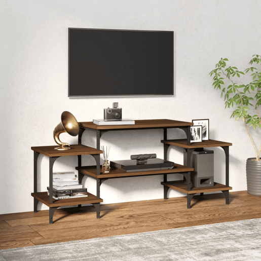 Móvel de TV - Modulo de TV - Armário de TV 117x35x52 cm derivados de madeira carvalho castanho