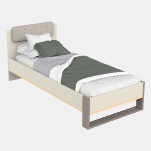 Cama Jovem Camillia 90x200 cm em Carvalho Vicenza, Cinza e Barro, em Melamina