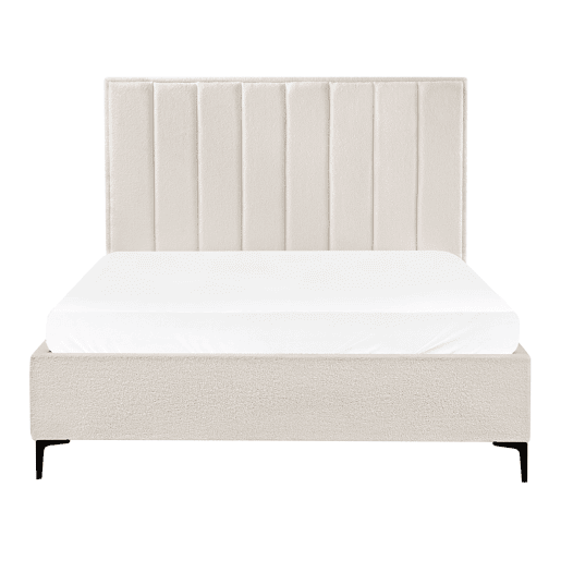 Cama baú Bouclé SEZANNE 160 x 200 cm Branco creme