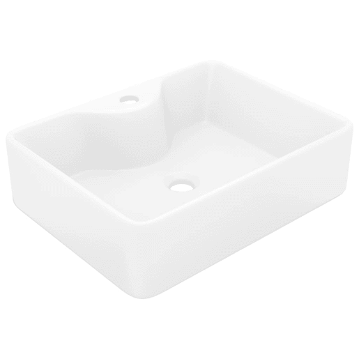 Lavatório - Lavabo - Pia de banheiro cerâmica redondo com furo para torneira, quadrado,branco