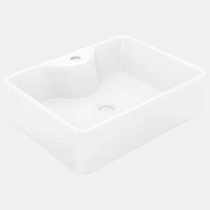 Lavatório - Lavabo - Pia de banheiro cerâmica redondo com furo para torneira, quadrado,branco