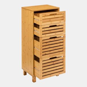 Cômoda auxiliar para banheiro Sicela Natural Style em marrom com 4 gavetas 40x98 cm