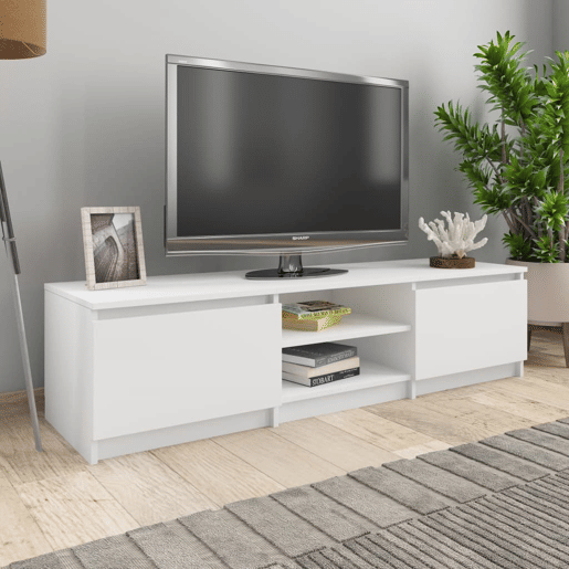 Móvel de TV - Modulo de TV - Armário de TV 140x40x35,5 cm derivados de madeira branco