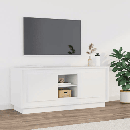 Móvel para TV - Móvel de TV - Armário de TV 102x35x45 cm madeira processada branco