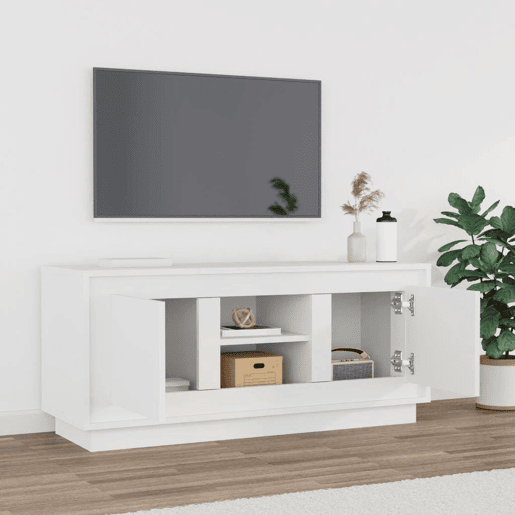 Móvel para TV - Móvel de TV - Armário de TV 102x35x45 cm madeira processada branco