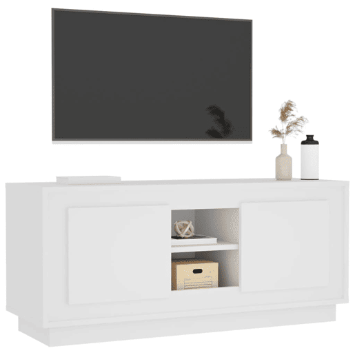 Móvel para TV - Móvel de TV - Armário de TV 102x35x45 cm madeira processada branco