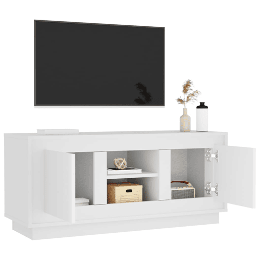 Móvel para TV - Móvel de TV - Armário de TV 102x35x45 cm madeira processada branco