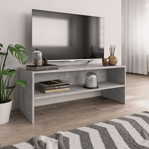 Móvel p TV, Armário de TV 100x40x40 cm derivados de madeira cinzento cimento