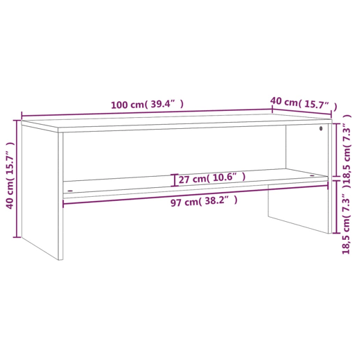 Móvel p TV, Armário de TV 100x40x40 cm derivados de madeira cinzento cimento