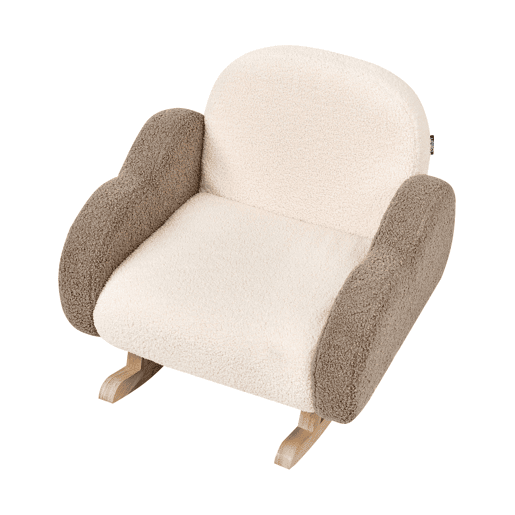 Cadeira de baloiço para crianças em tecido bouclé creme SKARE