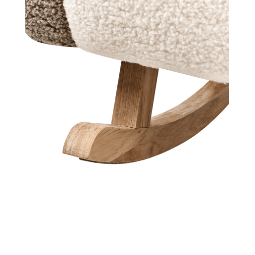 Cadeira de baloiço para crianças em tecido bouclé creme SKARE