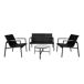 Acomoda Textil – Conjunto Jardín de Sofá + 2 Sillones + Mesa Acomoda Textil – Conjunto Jardín de Sofá + 2 Sillones + Mesa Negro