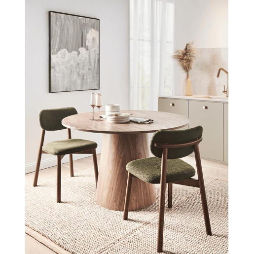 Conjunto de 2 cadeiras de jantar MILLS Bouclé Verde escuro