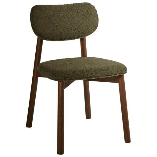 Conjunto de 2 cadeiras de jantar MILLS Bouclé Verde escuro