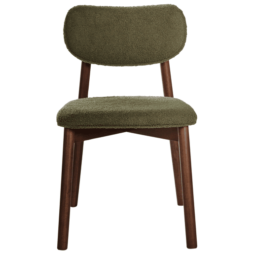 Conjunto de 2 cadeiras de jantar MILLS Bouclé Verde escuro