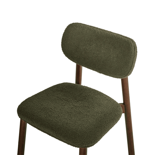 Conjunto de 2 cadeiras de jantar MILLS Bouclé Verde escuro
