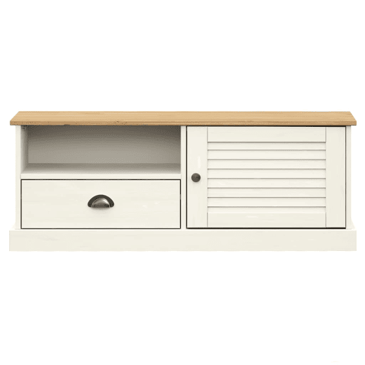 Móvel de TV - Modulo de TV - Armário de TV VIGO 106x40x40 cm madeira de pinho maciça branco Móvel de TV - Modulo de TV - Armário de TV VIGO 106x40x40 cm madeira de pinho maciça branco