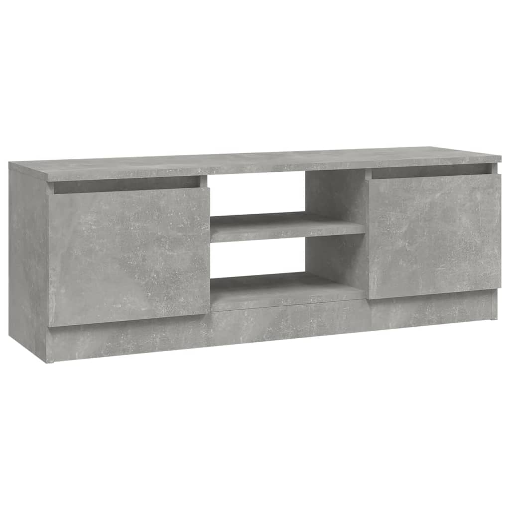 mueble tv - mesa de tv con puerta gris hormigon 102x30x36 cm