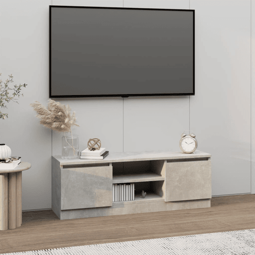 Móvel de TV - Modulo de TV - Armário de TV com porta 102x30x36 cm cinzento cimento