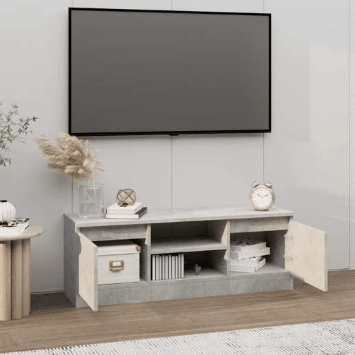Móvel de TV - Modulo de TV - Armário de TV com porta 102x30x36 cm cinzento cimento