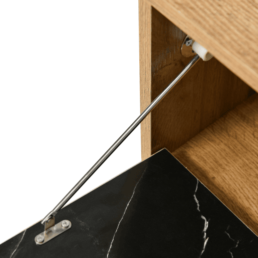 Móvel TV modular - 4 compartimentos - Preto e natural Móvel TV modular - 4 compartimentos - Preto e natural