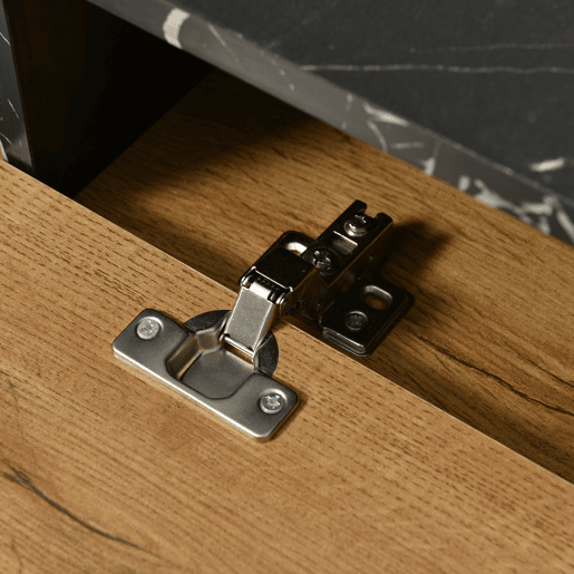 Móvel TV modular - 4 compartimentos - Preto e natural Móvel TV modular - 4 compartimentos - Preto e natural