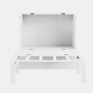 Cama dobrável de madeira 90x200 cm - com estrado - Branco
