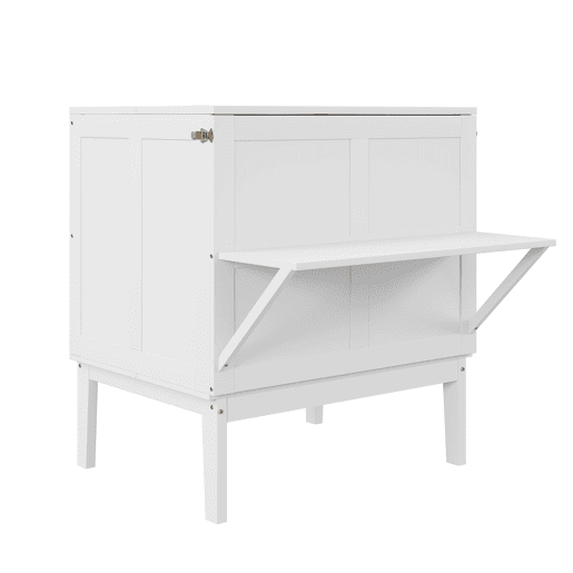 Cama dobrável de madeira 90x200 cm - com estrado - Branco
