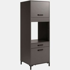 Forno de cozinha estilo industrial Smoke em cinza com 1 gaveta e 2 portas 63x188x60 cm