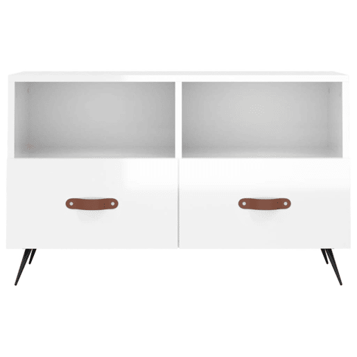 Móvel de TV - Modulo de TV - Armário de TV 80x36x50 cm derivados de madeira branco brilhante