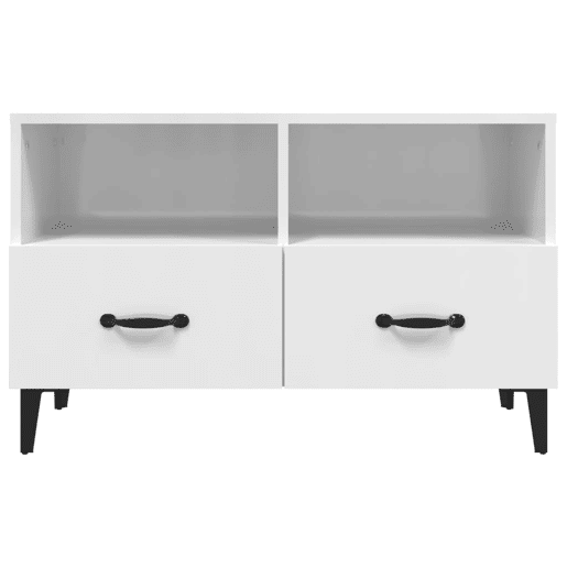 Móvel de TV - Modulo de TV - Armário de TV 80x36x50 cm derivados de madeira branco brilhante