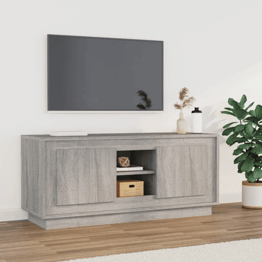 Móvel de TV - Modulo de TV - Armário de TV 102x35x45 cm derivados de madeira cinzento sonoma
