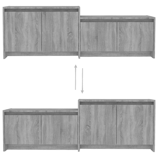 Móvel p TV, Armário de TV 146,5x35x50 cm derivados de madeira sonoma cinza