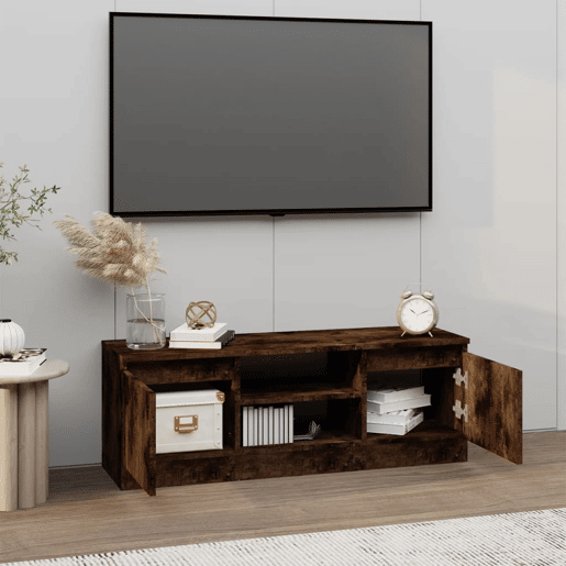 Móvel de TV - Modulo de TV - Armário de TV com porta 102x30x36 cm carvalho fumado