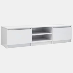 Móvel para TV - Móvel de TV - Armário de TV 140x40x35,5cm derivados madeira branco brilhante