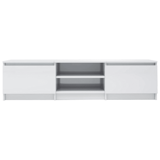 Móvel para TV - Móvel de TV - Armário de TV 140x40x35,5cm derivados madeira branco brilhante