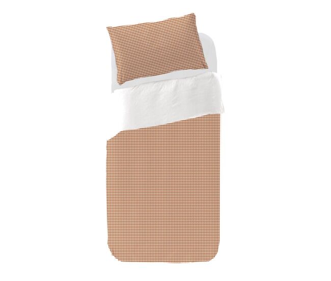 Funda nórdica bebé vichy marrón vichy - naranja - maxicuna (110x140)