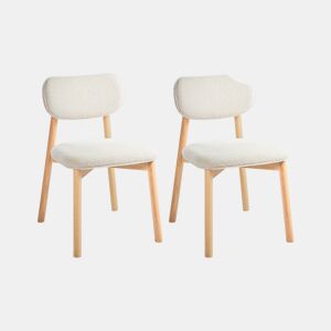 Conjunto de 2 cadeiras de jantar MILLS Bouclé Creme claro