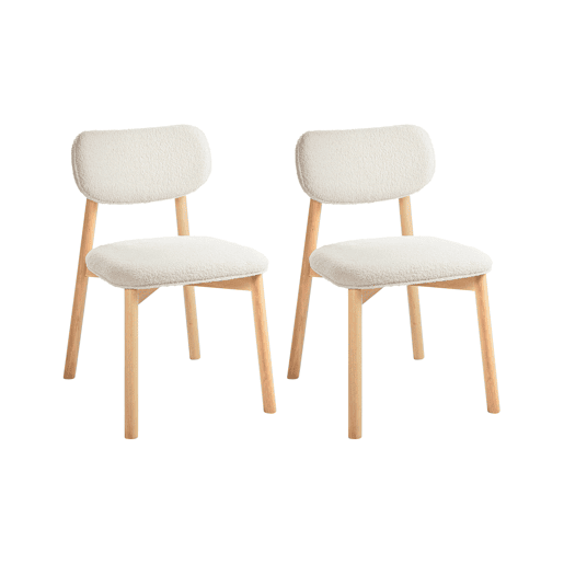 Conjunto de 2 cadeiras de jantar MILLS Bouclé Creme claro