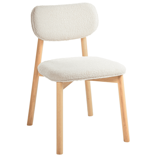 Conjunto de 2 cadeiras de jantar MILLS Bouclé Creme claro