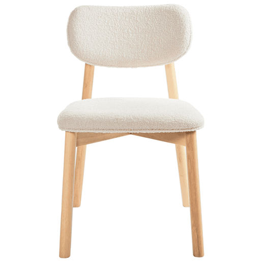 Conjunto de 2 cadeiras de jantar MILLS Bouclé Creme claro